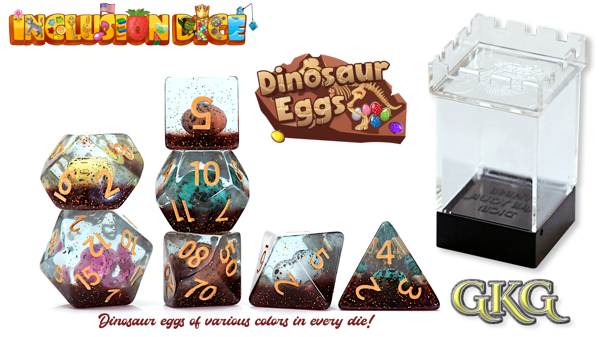 Inclusion Dice - Dinosaur Eggs